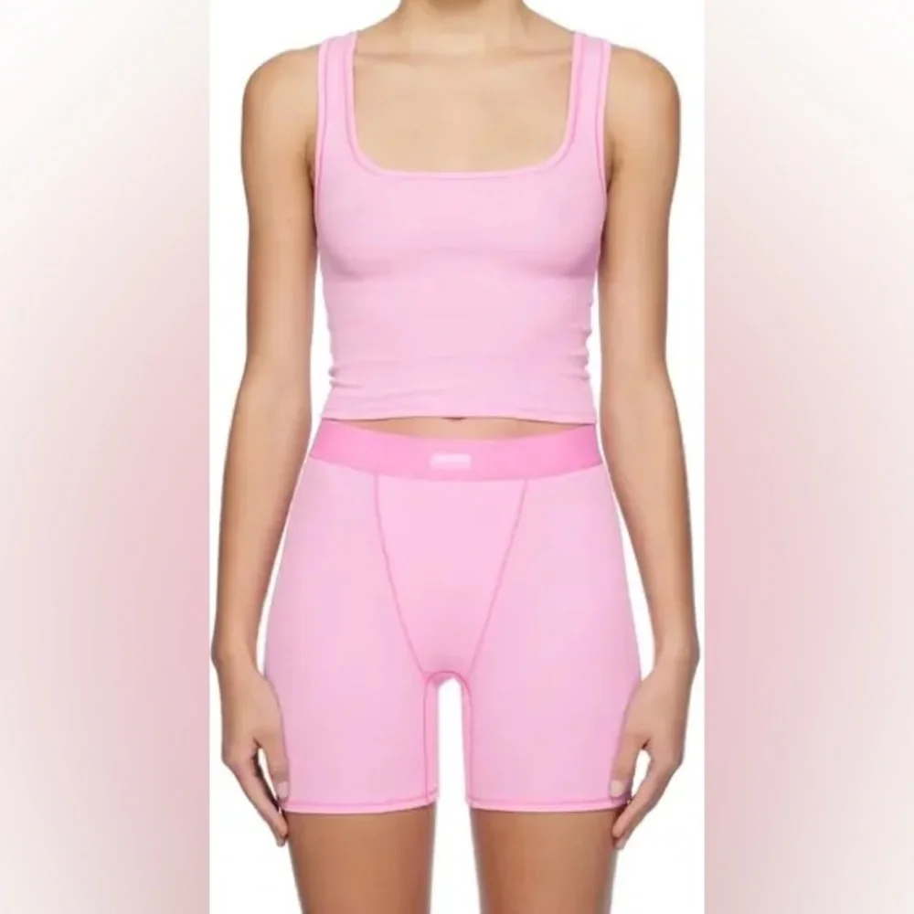 Skims Pink Rib Tank Top - Picture 1 of 4